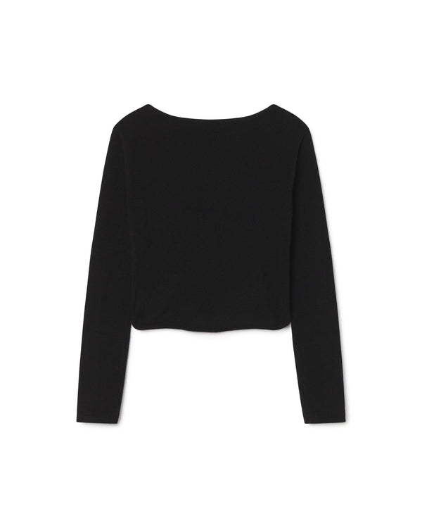 Duality Duality Loro Piana Cashmere Intarsia Knit Crop in Black with Male and Female Faces in White - Unknown Union_Shop