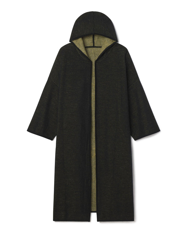 Unisex Merino Wool Mohair Empingated Knit Cloak in Black with Gold and White Graphic - Sustainably Sourced - Unknown Union_Shop