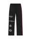 Original Royals Merino Wool Mohair Drawstring Pant in Black with Red Stripe and White Graphic - Sustainably Sourced - Unknown Union_Shop