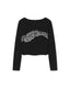 Unisex Oroboros Loro Piana Cashmere Intarsia Knit Crop in Black with Crocodile in White - Unknown Union_Shop