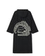 Oroboros Merino Wool Mohair Knit Cloak in Black with Crocodile Graphic in White - Sustainably Sourced - Unknown Union_Shop