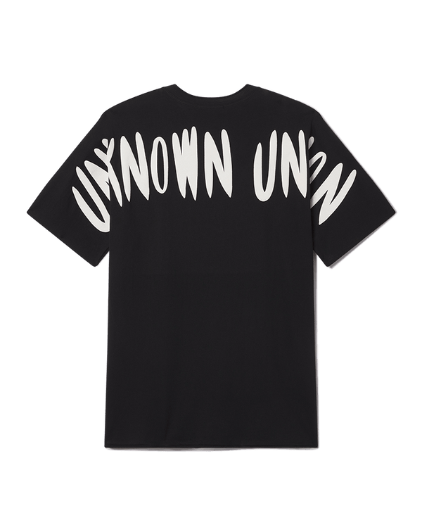 Manifesting Dreams Unisex Black Cotton Kimono Tee with White Mandombe Graphic - Sustainably Sourced - Unknown Union_Shop