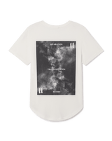 Hero's Journey Unisex White Cotton Longline Tee with Black Joseph Campbell Graphic - Sustainably Sourced - Unknown Union_Shop