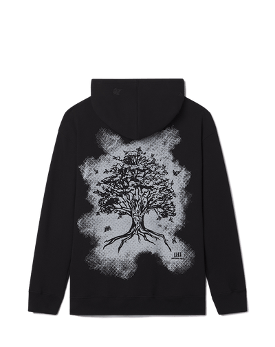 Unisex Know Thyself Oversized Hoodie Featuring Tree of Life Graphic in White - Sustainably Sourced - Unknown Union_Shop