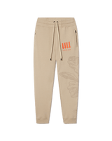 Labyrinth Jogger in Tan with Orange Graphic - Sustainably Sourced - Unknown Union_Shop